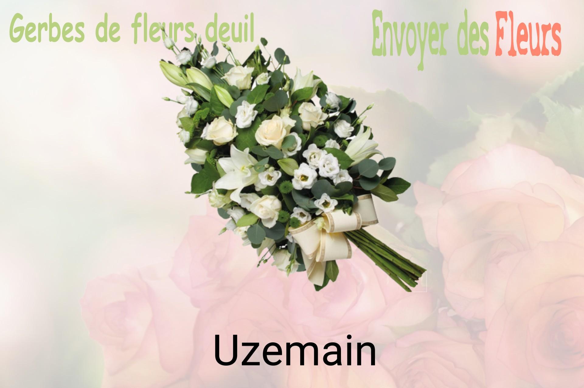 Gerbe de fleurs de deuil livrée à Uzemain
